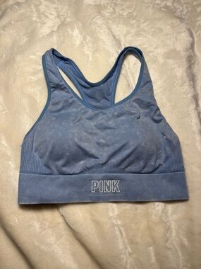 PINK Victoria's Secret Light Blue Seamless Racerback Sports Bra
